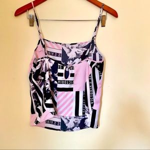 Victoria's Secret Y2k Sexy silky pink Floral Tank Top
